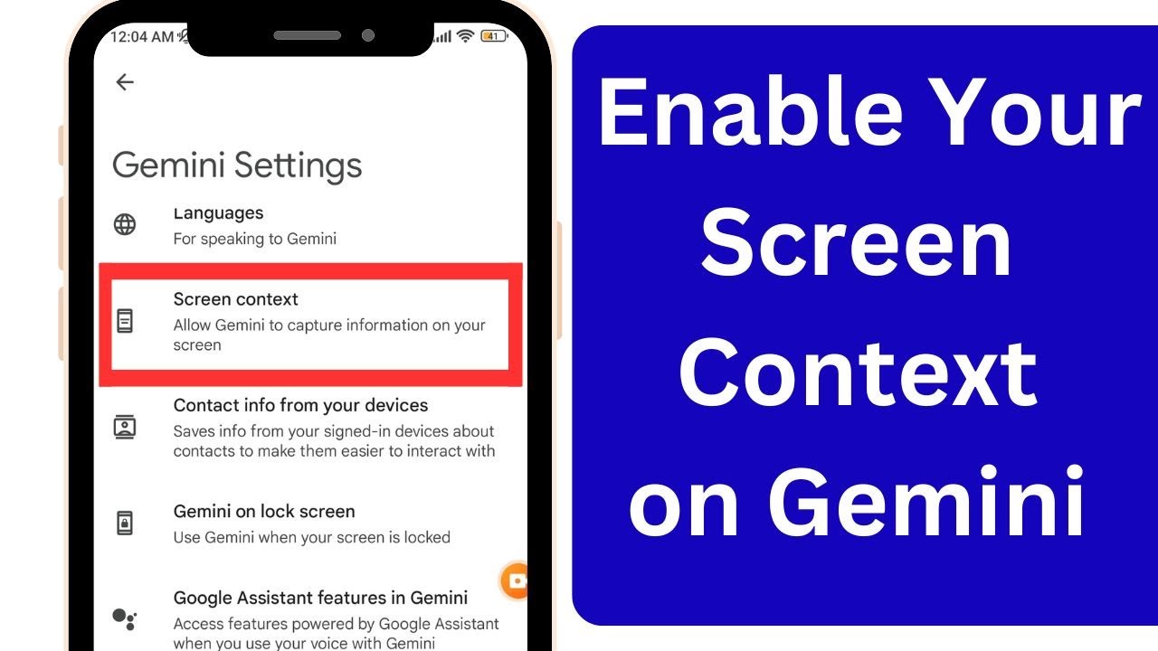 How to Enable Screen Context on Gemini - YouTube