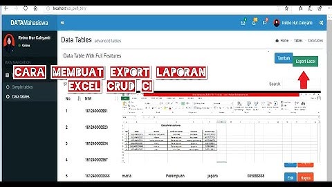 TUTORIAL CARA MEMBUAT EXPORT LAPORAN EXCEL CRUD PADA CODEIGNITER