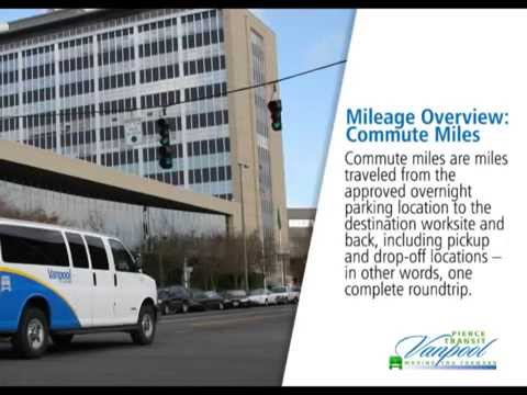 PT Vanpool Bookkeeper mileage overview