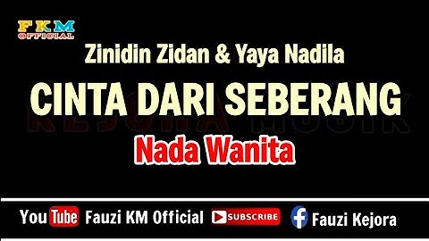 CINTA DARI SEBERANG / Zinidin Zidan feat Yaya Nadila ( KARAOKE ) NADA WANITA