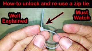 How to open zip ties without cutting? | how to open a zip tie | #ZipTieHack #ZipTieTricks