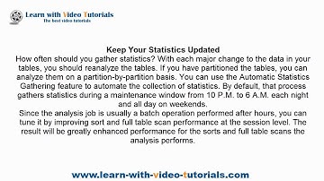 Oracle Optimization Tutorial, PL/SQL Course: Tuning Best practices (Lesson 8)
