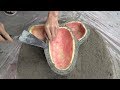 Garden Design Ideas - DIY Make Mini Fish Pond With Watermelon, Craft Cement Ideas