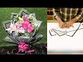 flower wrapping plastic paper || how to wrap flower in plastic paper || News ideas and New technique