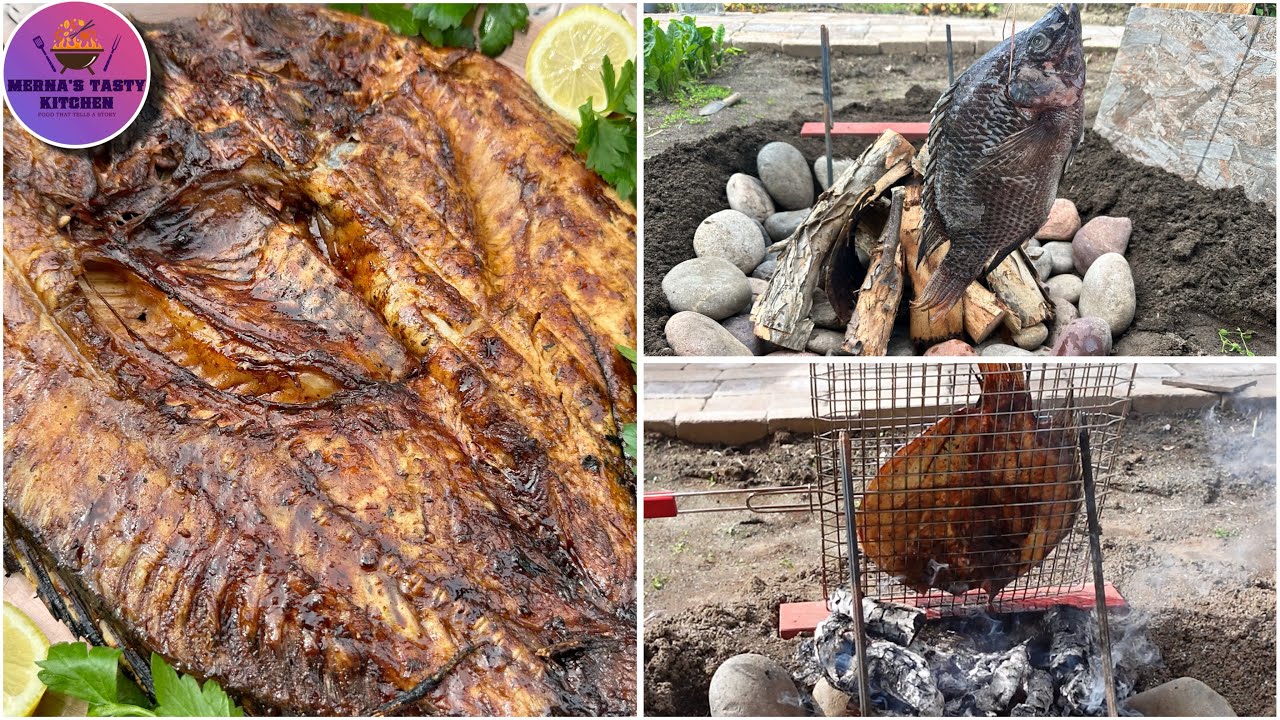 السمك المسكوف العراقي بالبيت للمغتربين مع طريقة عمل فرن الحطب/ Iraqi Grilled Fish with firewood