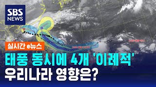 이번 달 태풍 동시에 4개 '이례적'…우리나라 영향은? / SBS / 실시간 e뉴스