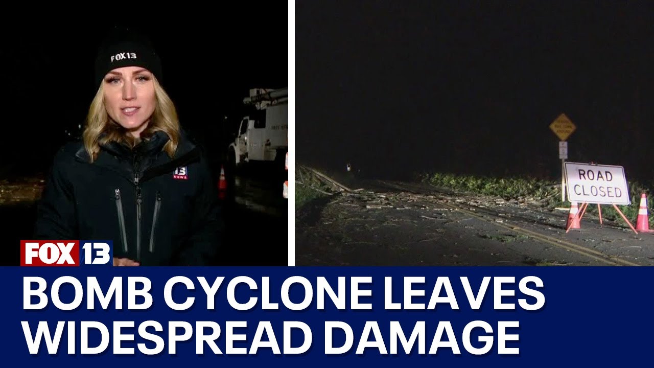 Bomb cyclone in WA leaves widespread damage - YouTube