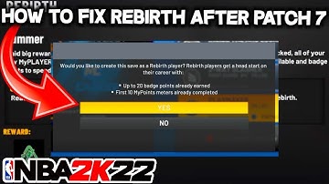 HOW TO MAKE A REBIRTH BUILD IN NBA 2K22 SEASON 3 - REBIRTH FIX NBA 2K22