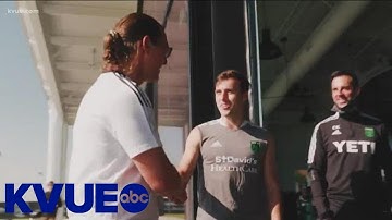 Matthew McConaughey visits Austin FC players before 1st home match | KVUE