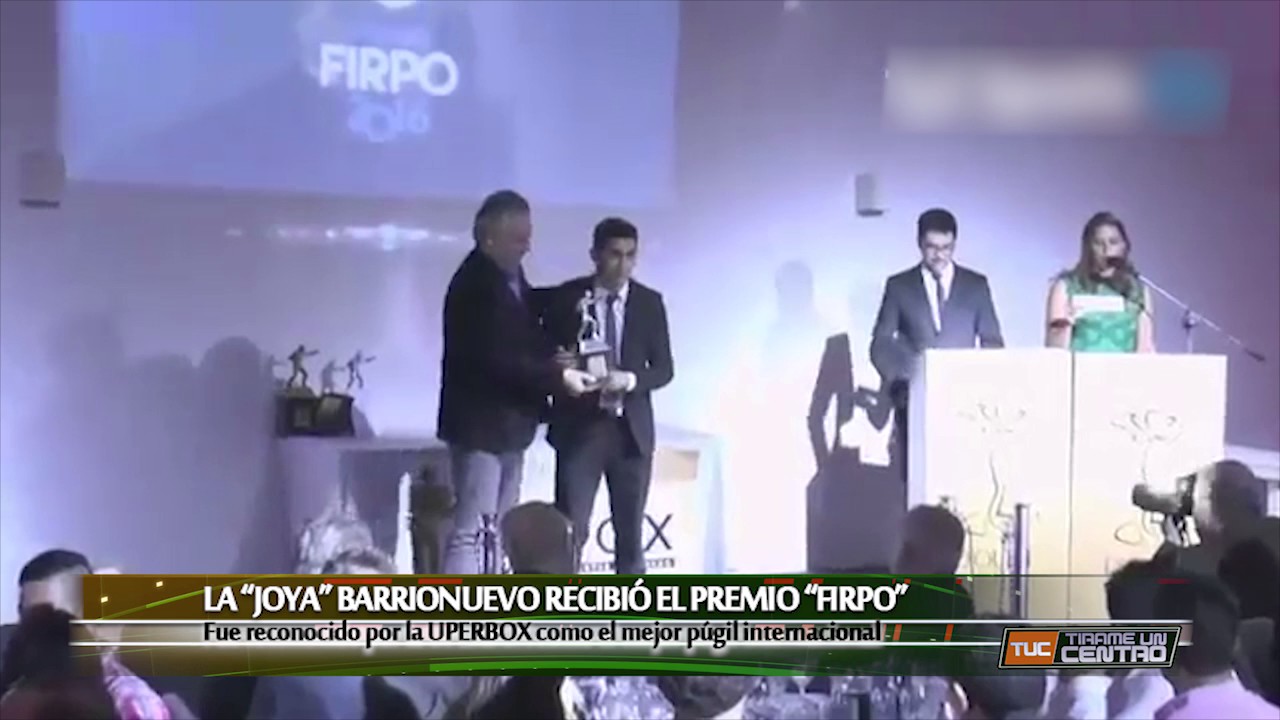 canal 7 teletica Miguel Barrionuevo recibió el premio Firpo a Mejor Púgil a Nivel Internacional
