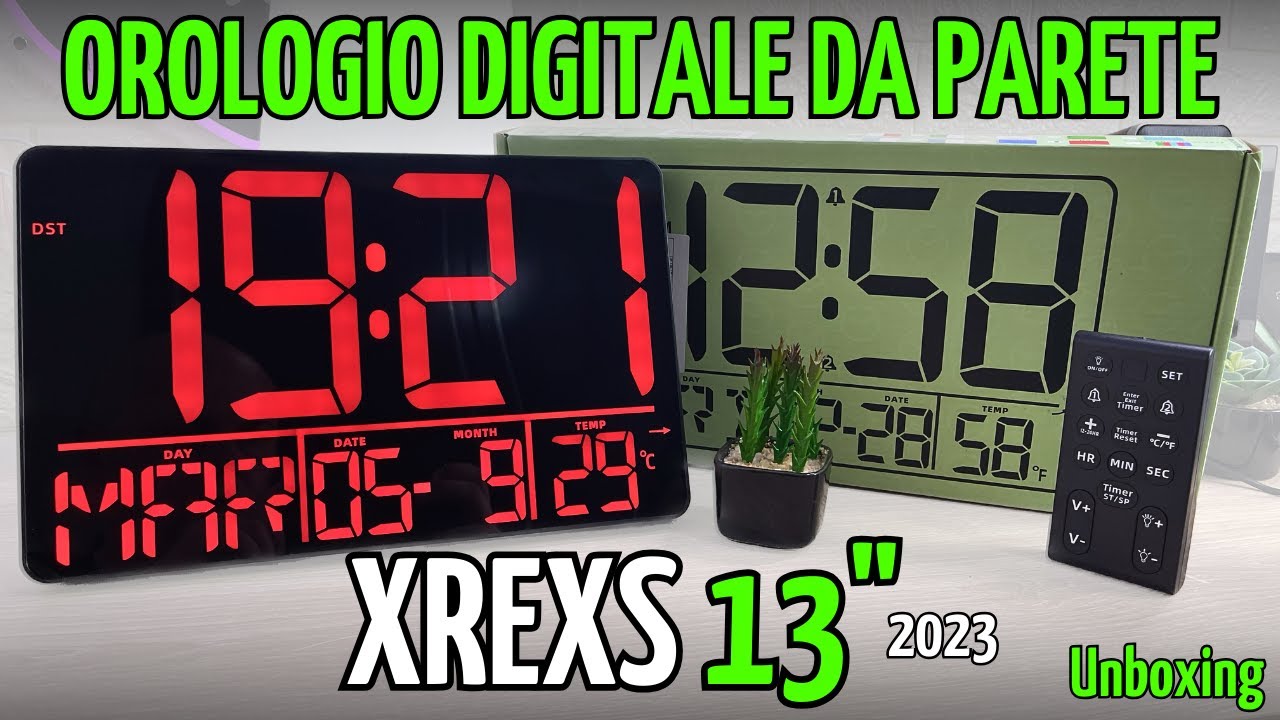 Orologio Digitale da Parete XREXS 13 con TELECOMANDO Display a