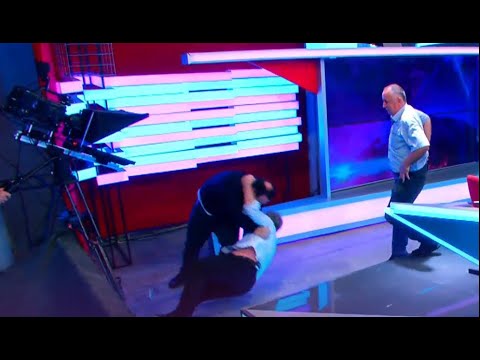 პაატა მანჯგალაძემ, გიორგი გუგავას დაცხო და წააქცია... სერიოზული ჩხუბი ტვ პირველის პირდაპირ ეთერში...