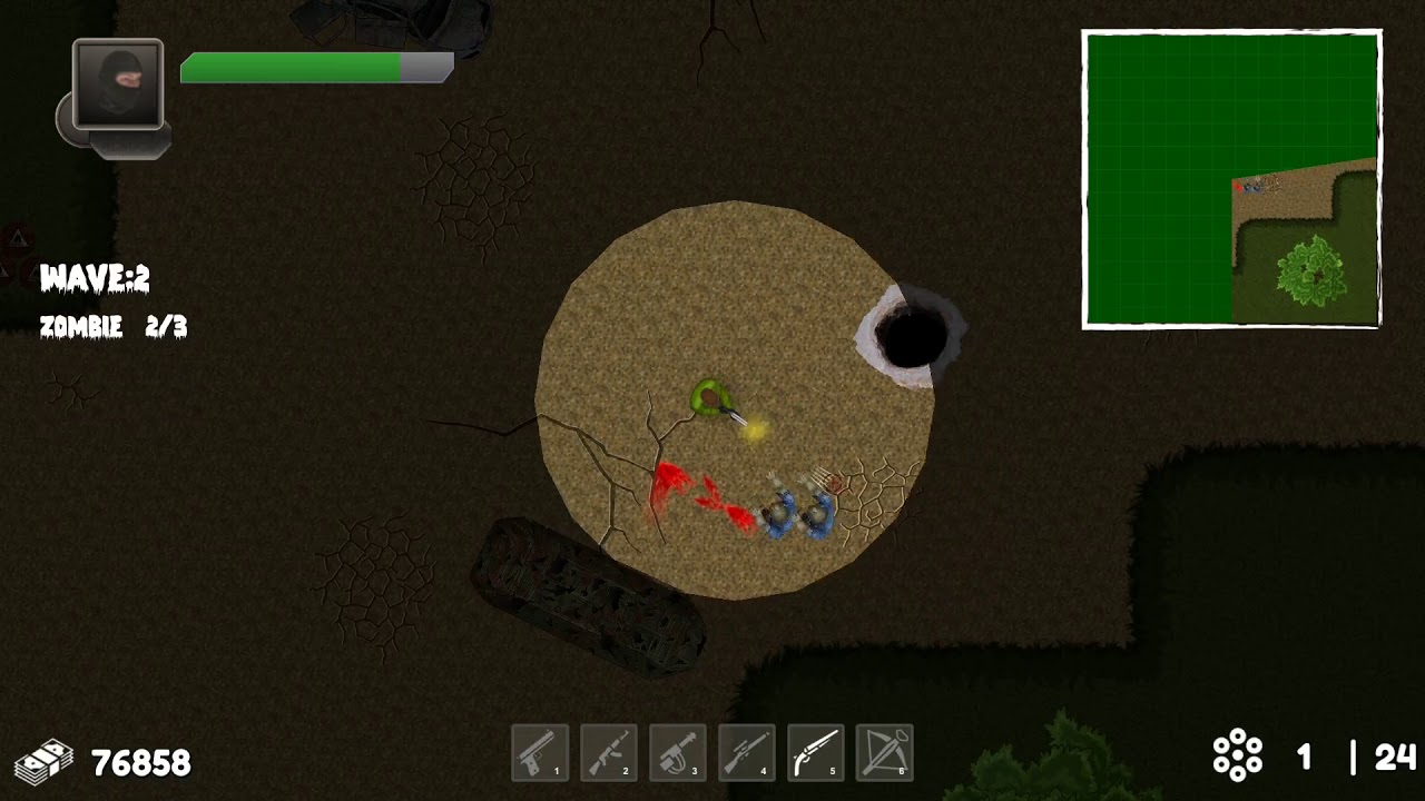 top down block shooter zombie