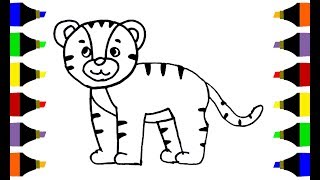 Baby Tiger Coloring Pages For Kids Drawing And Coloring For Kids