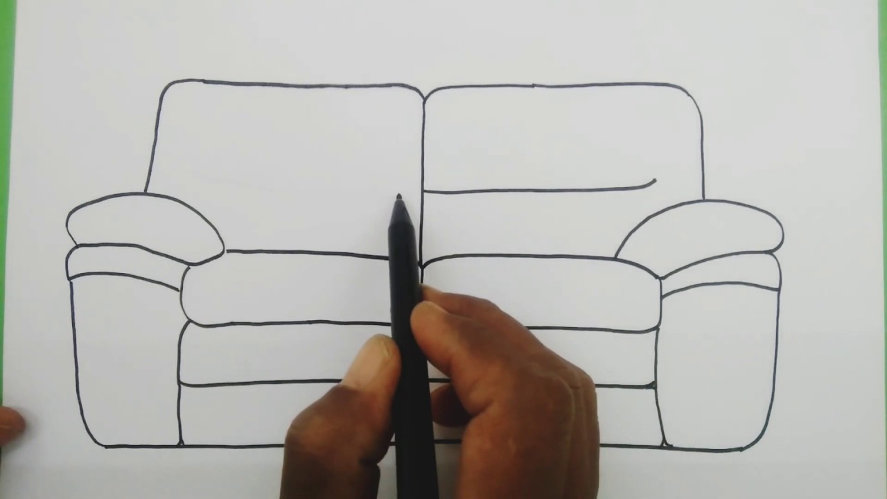  Cara  sederhana dan mudah menggambar  kursi  sofa atau kursi  