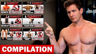 COMPILATION: Dumbest Mistakes || BENCH, SQUAT, DEADLIFT, BENT-OVER ROW, OVERHEAD PRESS, T-BAR ROW