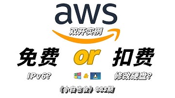 【小白也会】首发！亚马逊云AWS EC2教程：免费白嫖升级！双开Linux和Windows不扣费，搭建节点，免费CDN，建站推广，IPv4改IPv6，曲线缩减硬盘空间丨Playfulsoul有什么好玩