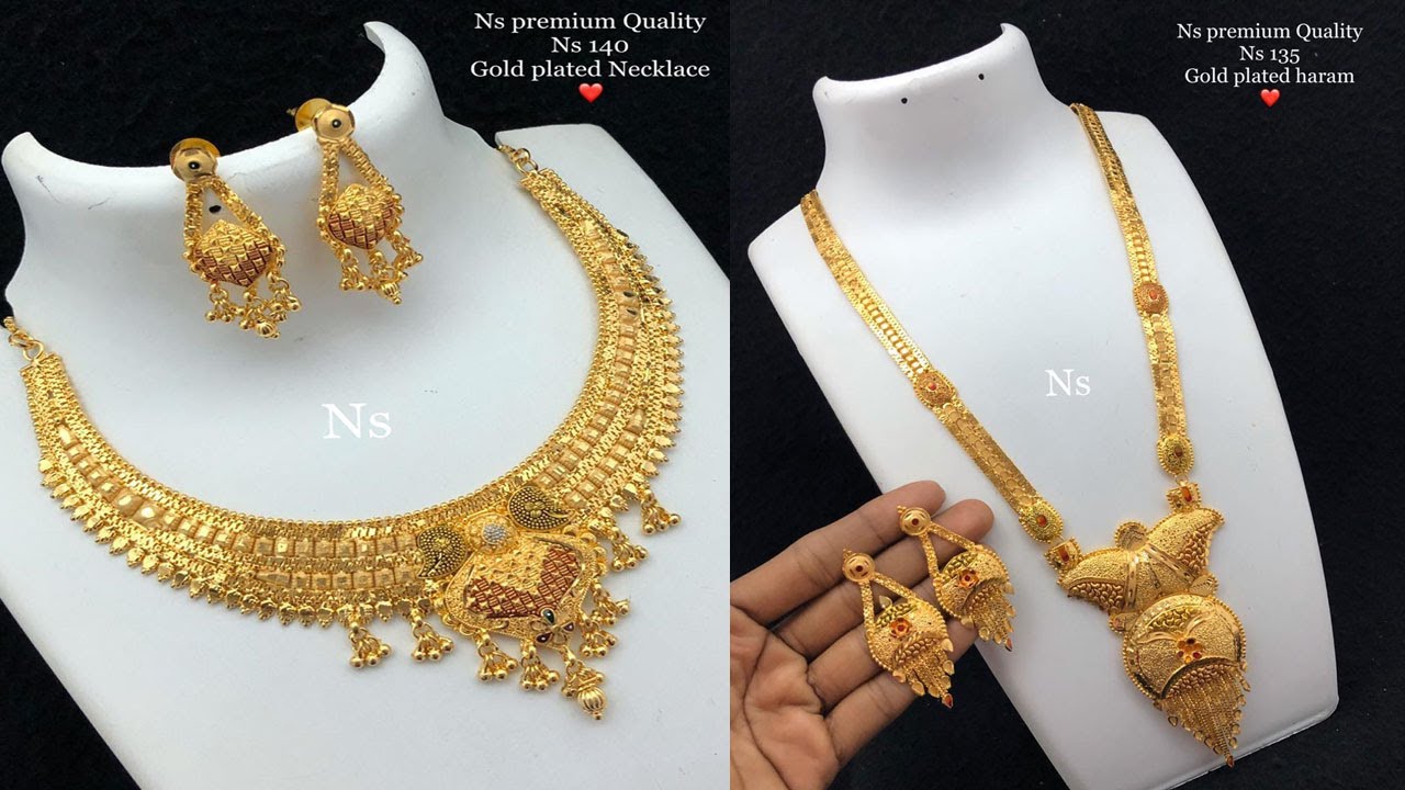 latest one gram gold plated haram and 