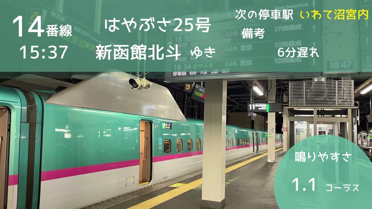 【駅放送・レア音声多数】盛岡駅　新幹線ホーム「ダイジョウブ」発車メロディー集　2023年1月版