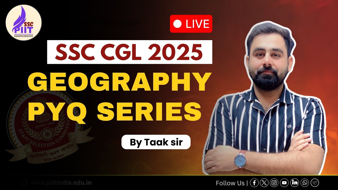 PYQ SERIES SSC CGL ! GEOGRAPHY FOR SSC EXAMS 2025 - YouTube