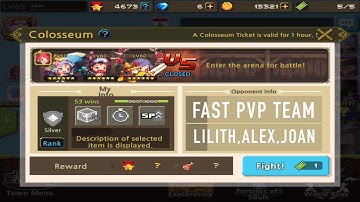 Crusader Quest - FAST PVP TEAM (ALEX, JOAN, LILITH)