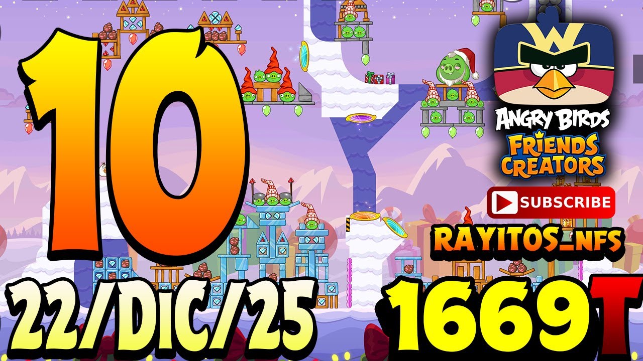 Прохождение уровня 10 турнира Angry Birds Friends, 1669 очков, бонусы и улучшения.
