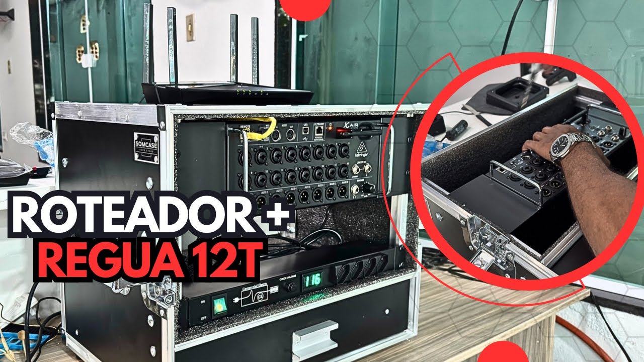 Instalando REGUA E ROTEADOR no rack da XR18
