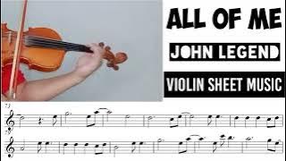 Free Sheet || All Of Me - John Legend || Violin Sheet Music