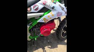 mini dirt bike with built 50cc motor, #2stroke #bikelife #minibike #50cc #stickerbomb