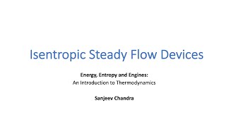 6.7 Isentropic Steady Flow Devices