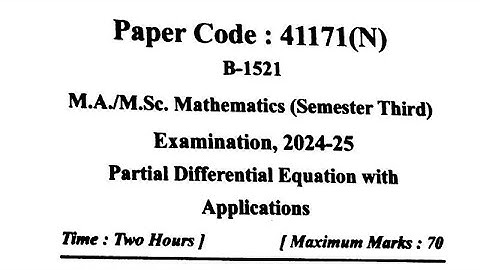 MJPRU M.A/M.Sc 3rd Semester Mathematics 1st Paper 2024-2025