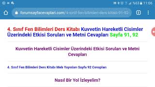 4. Sınıf Fen Bilimleri Meb Yayınları Sayfa 91 92