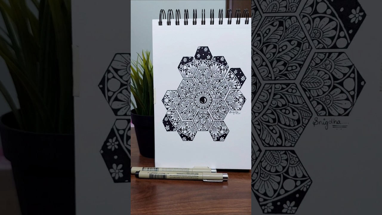 Not your usual Mandala! | A Unqiue Geometric Creation | Hexagonal Mandala ✨️