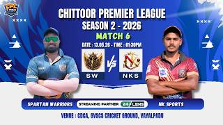 Spartan Warriors vs NK Sports | Chittoor Premier League S2 | M6 | GVSCS Ground, Vayalpadu | 13.05.26 screenshot 3