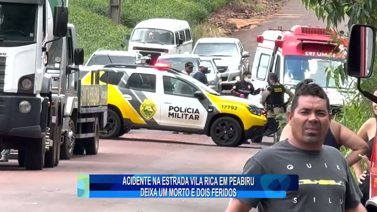 ACIDENTE NA ESTRADA VILA RICA EM PEABIRU DEIXA UM MORTO E DOIS FERIDOS