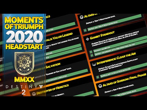 Video: Destiny 2 Moments Of Triumph 2020-uitdagingen En Beloningen Uitgelegd