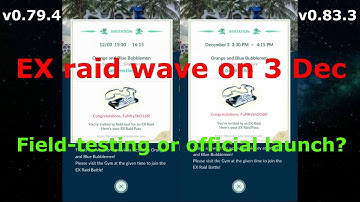 EX raid wave on 3 Dec...Still "Field-Test" or official launch?