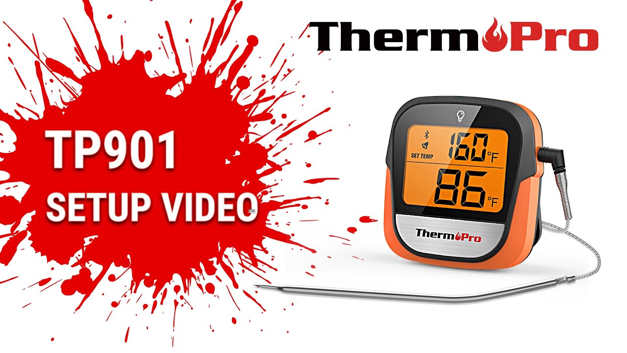 ThermoPro TP08B 500FT Wireless Meat Cooking Thermometer Setup
