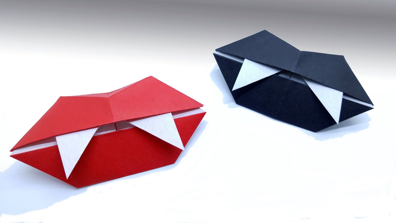 뱀파이어 이빨 색종이접기 | 할로윈 종이접기 | 할로윈 분장 | Origami Halloween Vampire Mouth