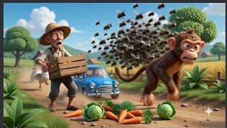 Monkey vs Bees: Tunnel Chaos & Village Race Madness 🏎️🐒🐝🔥 | Funny Animation Series