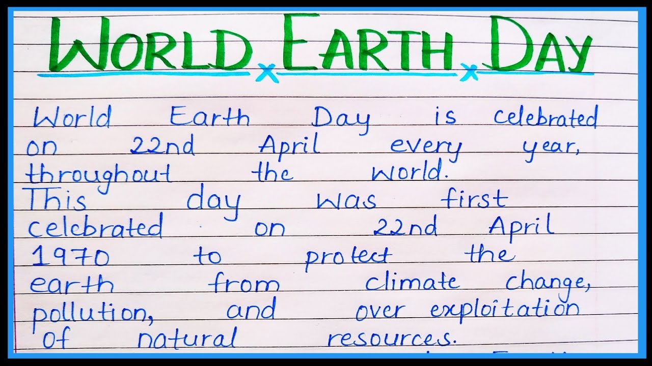 essay on earth day for class 3