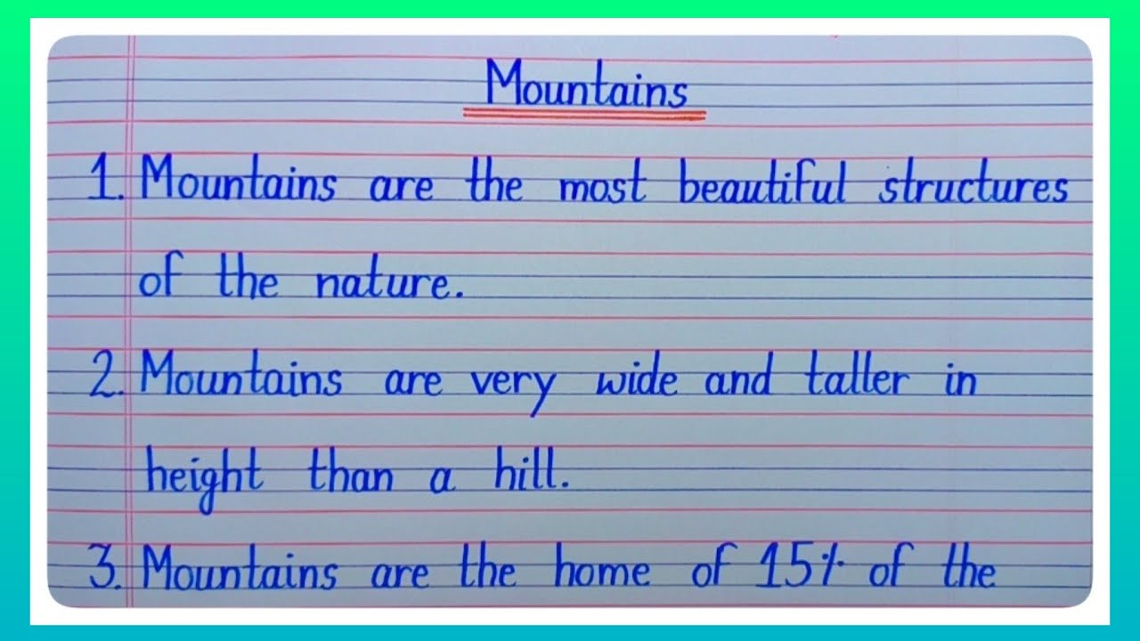 mountain essay in english for class 3