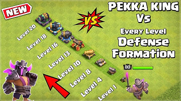 Every Level Defense Formation vs PEKKA King - Clash of Clans