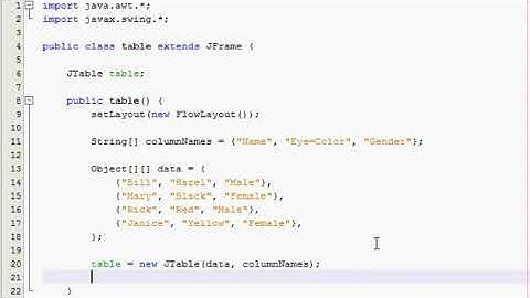 Java GUI Tutorial 19   JTable   YouTube