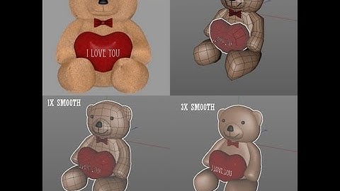 Teddy Bear and Heart - Quad Base Mesh 3d Model Preview