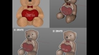 Teddy Bear And Heart - Quad Base Mesh 3D Model Preview