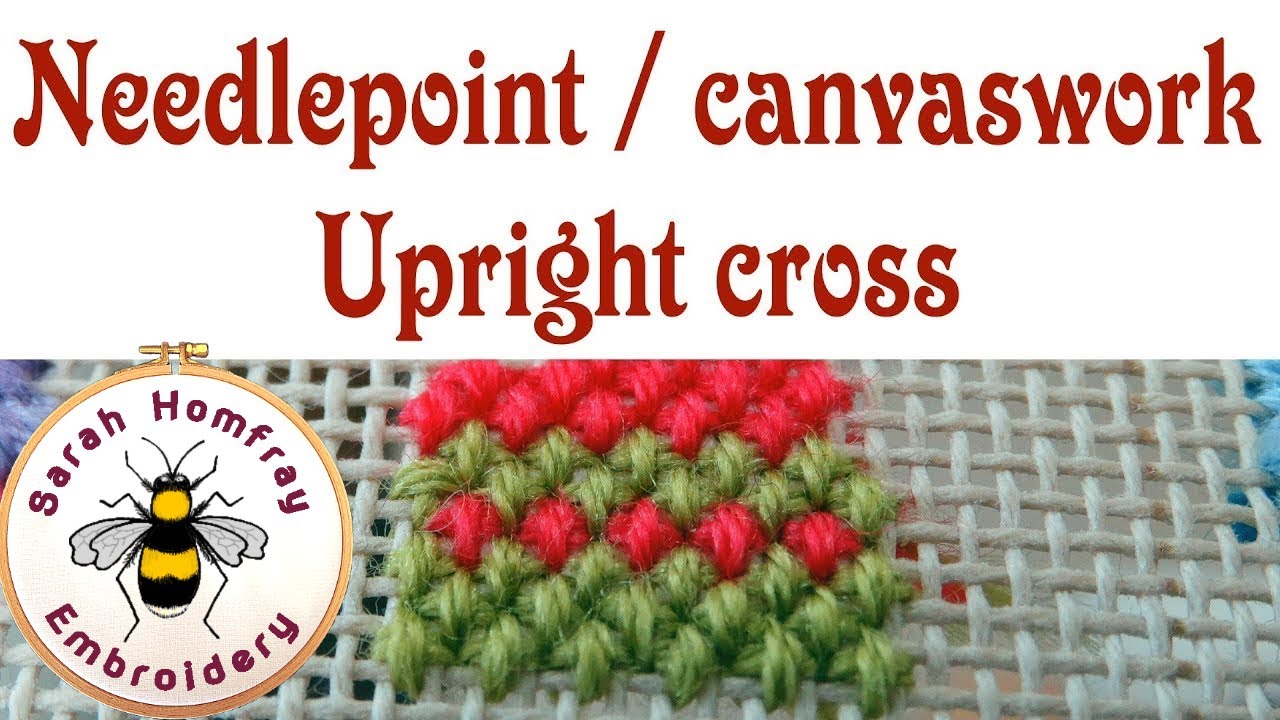 Upright cross stitch for needlepoint / canvaswork embroidery