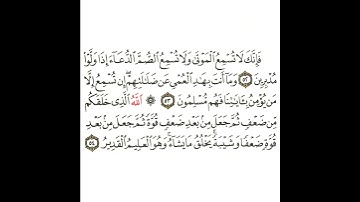 سورة الروم 17 القسم السابع عشر تكرار كيفي من .. فإنك لا تسمع الموتى ولا تسمع .. إلى .. العليم القدير