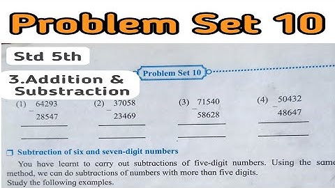 problem set 10 class 5th maths | chapter 3 addition & subtraction | Maharashtra State Board