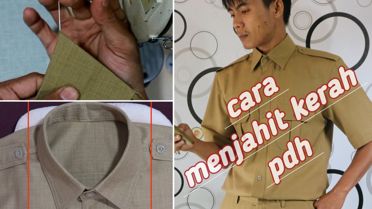 Cara menjahit baju dinas - menjahit kerah pdh